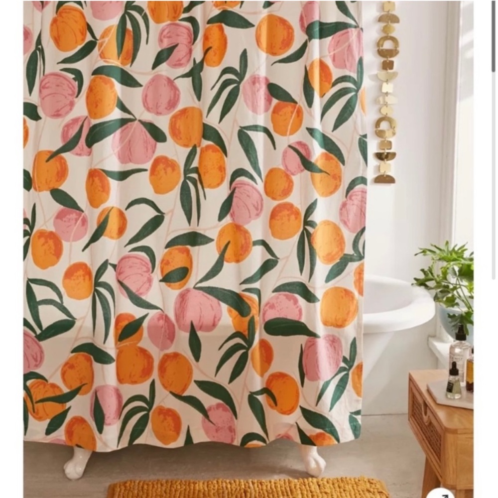 Urban outfitters peach shower curtain